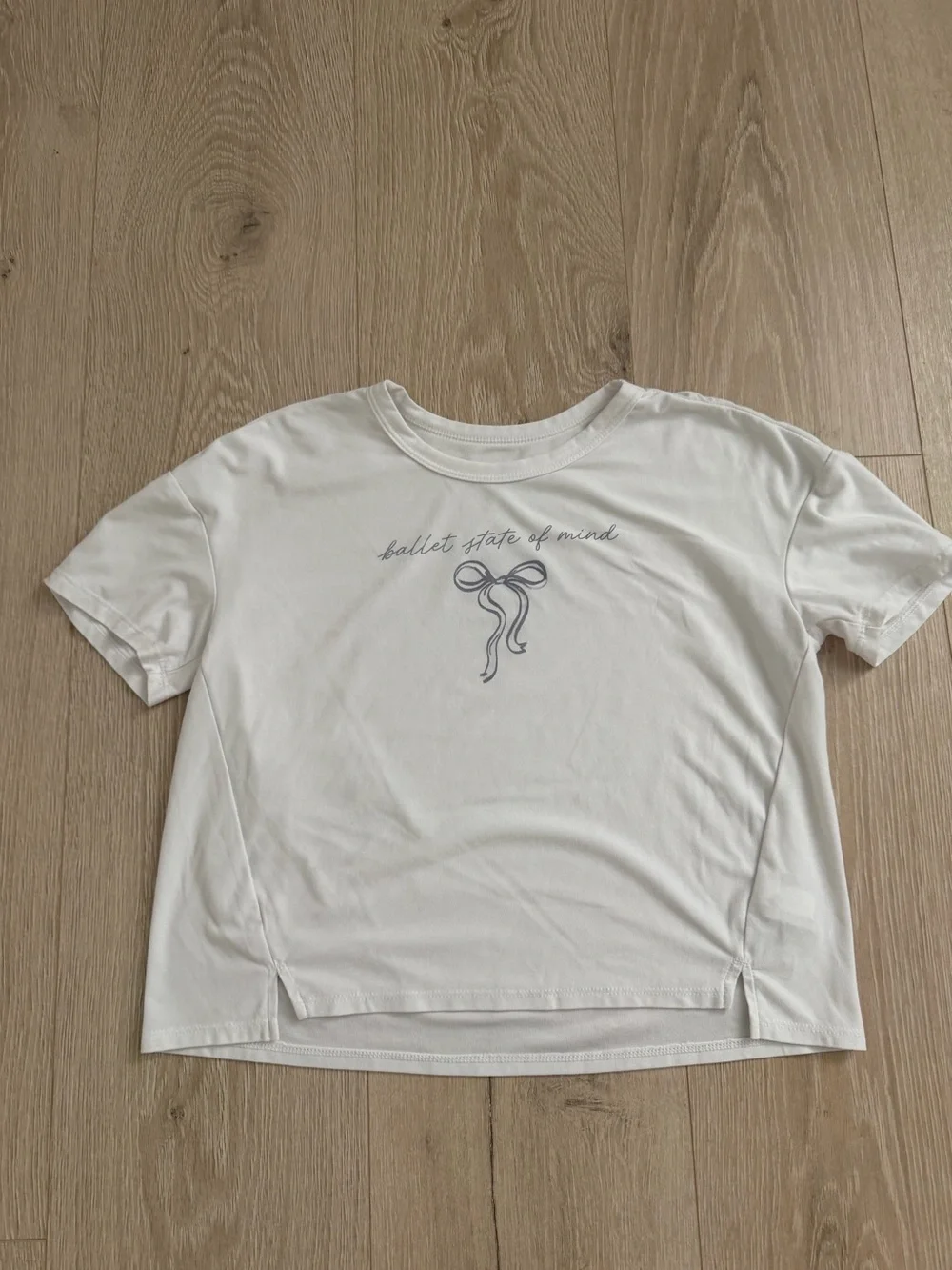 Old Navy White 'Ballet State of Mind' Short Sleeve Tee